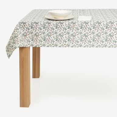 Mantel de algod&oacute;n reciclado azul Alba 135x200cm