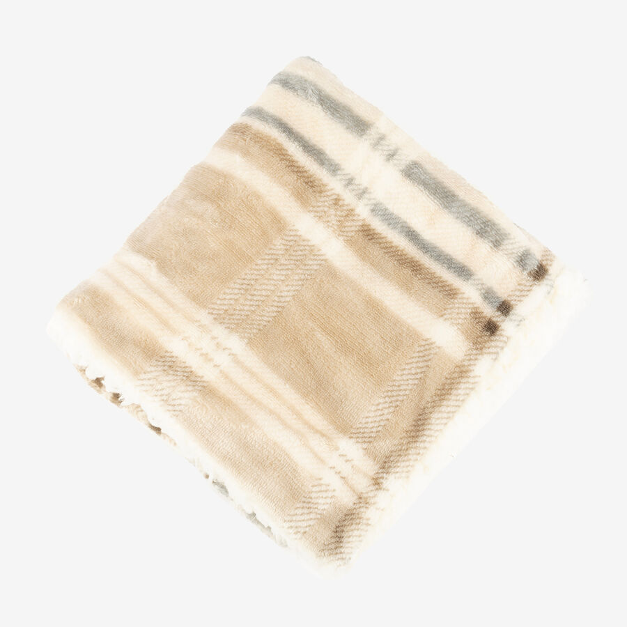 Funda de cojín de poliéster beige Tartán 45x45cm