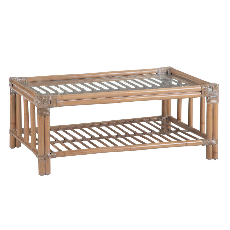 Mesa de centro de ratán 100x60x40cm