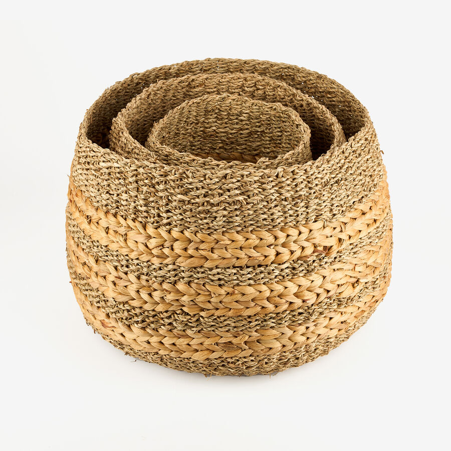Cesta de fibras naturales Kenten Ø26x23cm