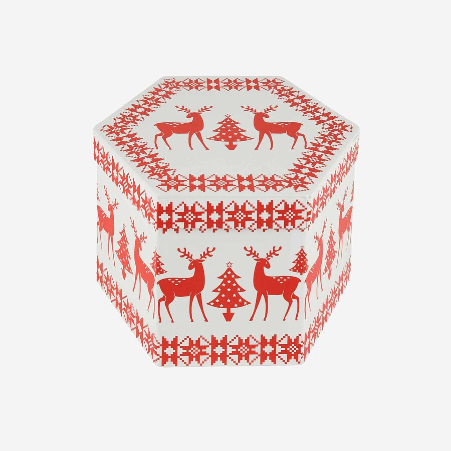 Set 14 bolas decorativas de árbol rojo y blanco Ø8cm