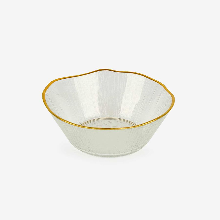 Bol de cristal con filo dorado de 15cm