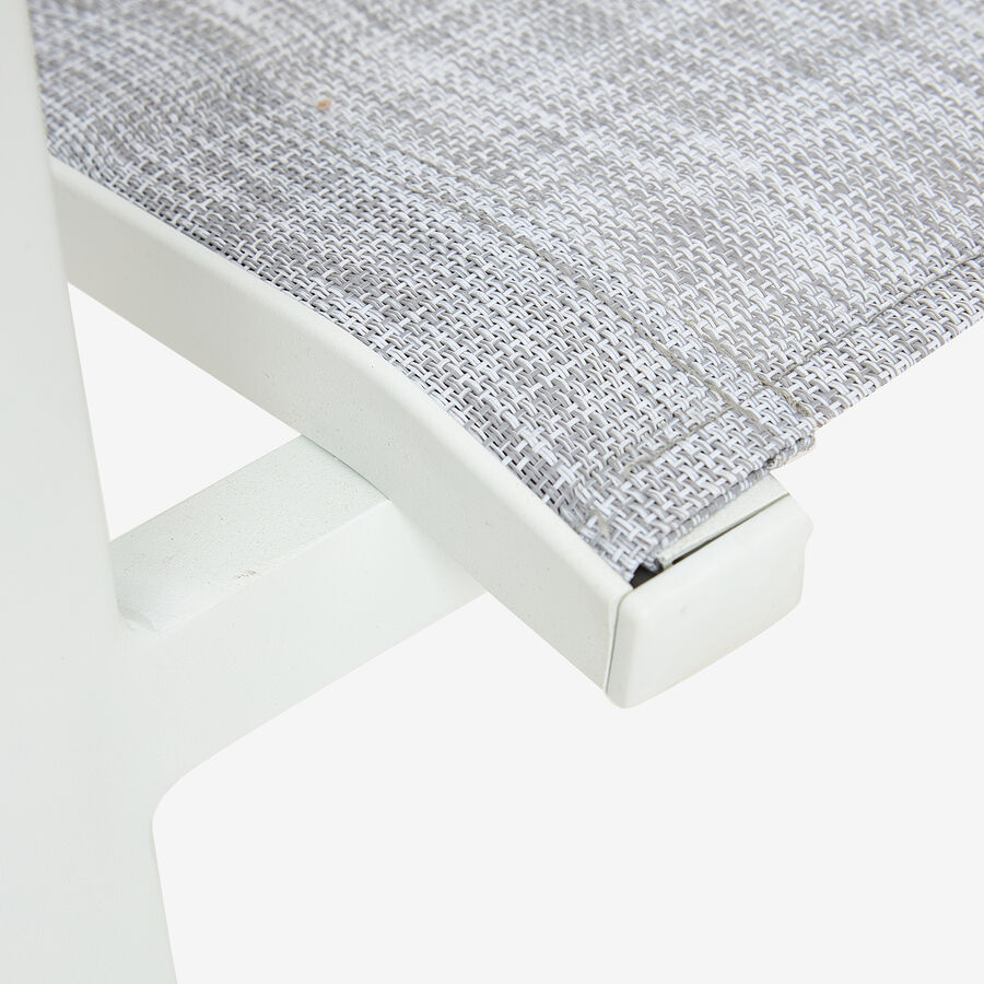 Silla de jardín apilable de aluminio y textilene blanca 58x65x91,5cm