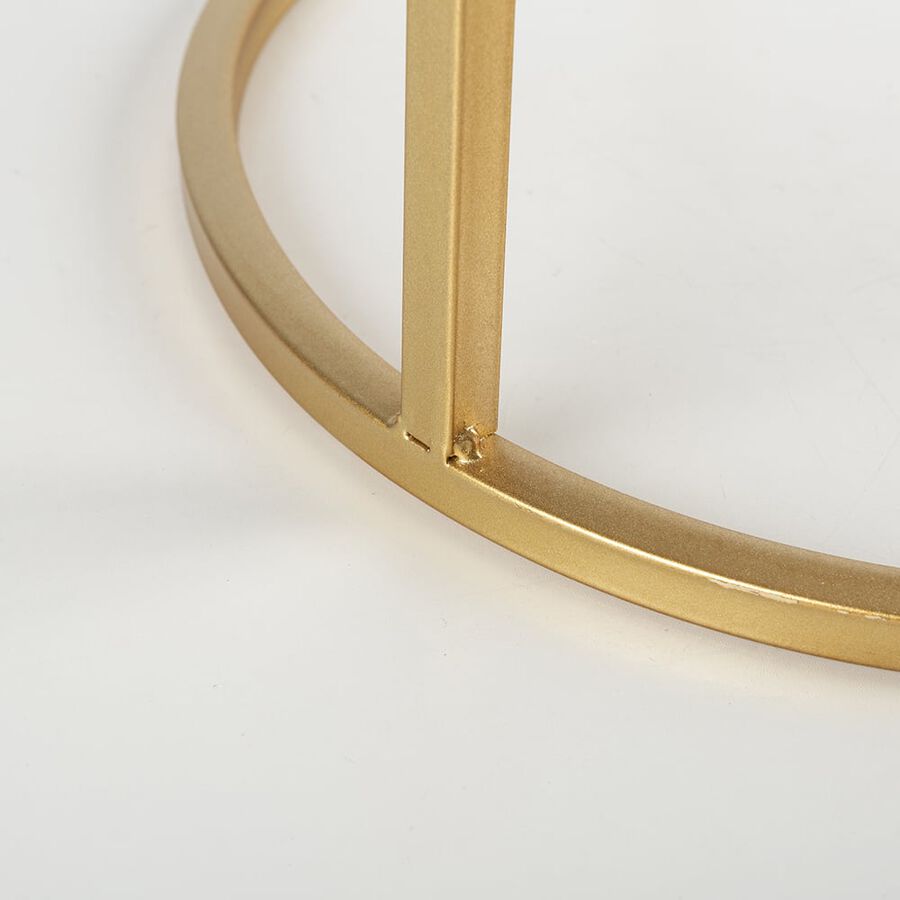 Mesa dorada sobre mármol Ø35x52cm Clau&Chloe