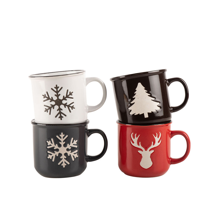 Set de 4 tazas de Navidad