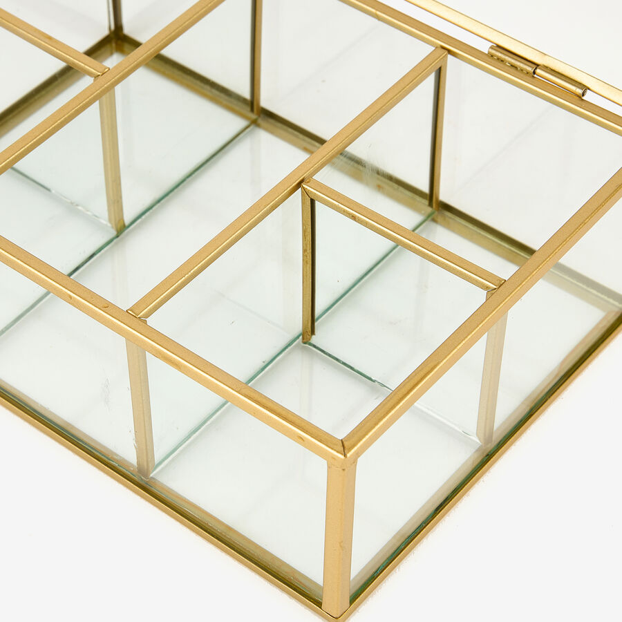 Joyero de cristal Gold 20x14x7cm