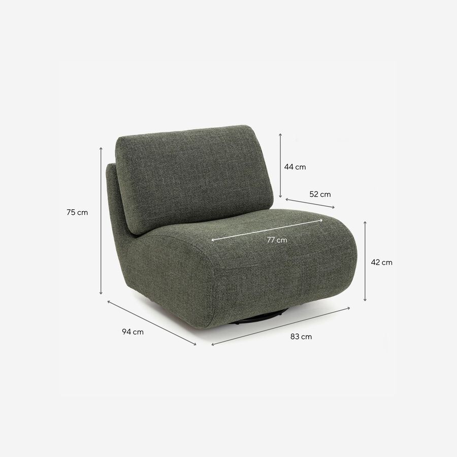 Butaca verde Succor 83x94x75cm Clau&Chloe