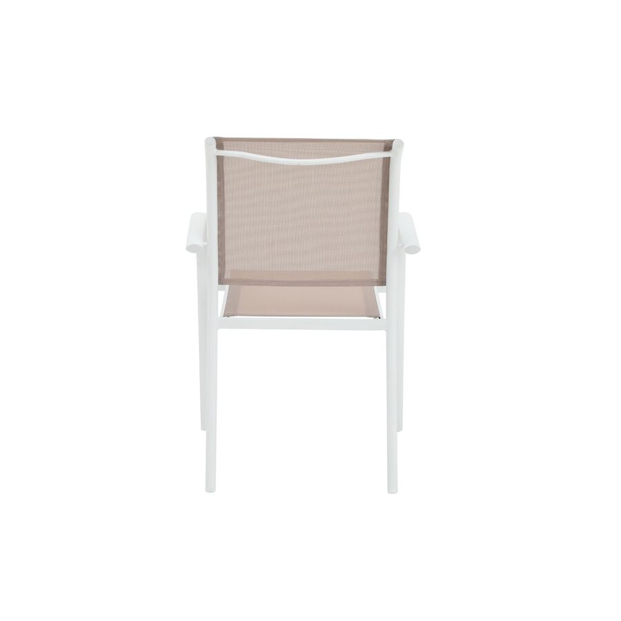 Silla de jardín de aluminio y textilene blanca Tabarca 56x62x88cm