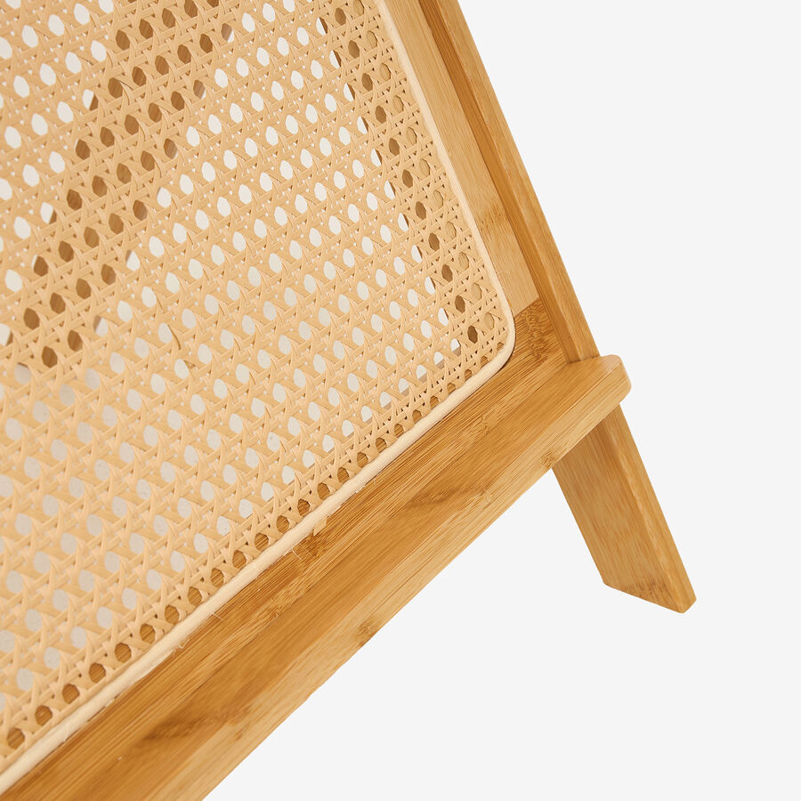 Mesa auxiliar con revistero de ratán y bambú Dagan 45x36x56cm
