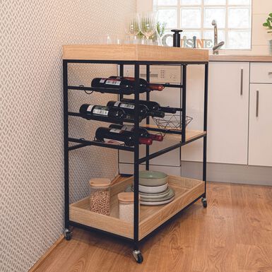 Camarera de acero y madera MDF Bruno 75x40x92