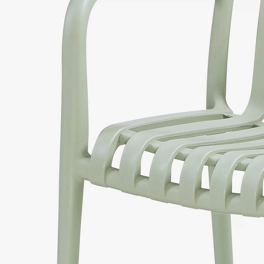 Silla de jard&iacute;n apilable de polipropileno verde Happel 59x55x81cm