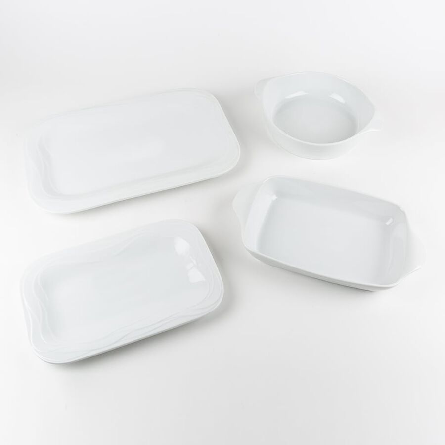 Bandejas para aperitivos de porcelana blanca Corina 25,8cm