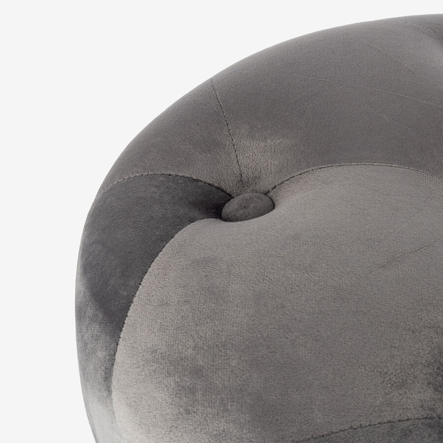 Puf velvet gris Jorja Ø38cm