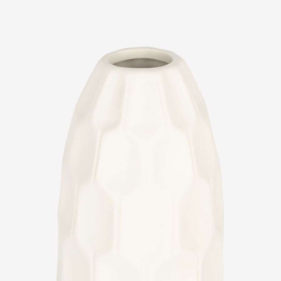 Jarrón de gres blanco Simón Ø9x31cm