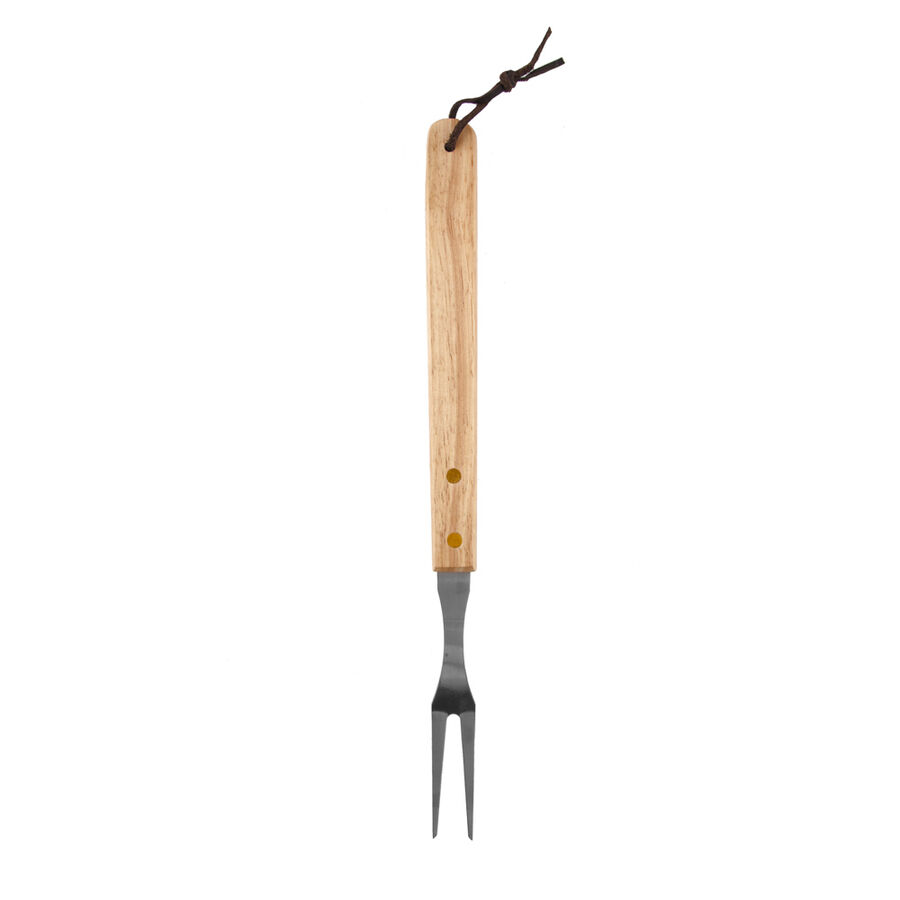 Set de 5 utensilios para barbacoa con mango de madera