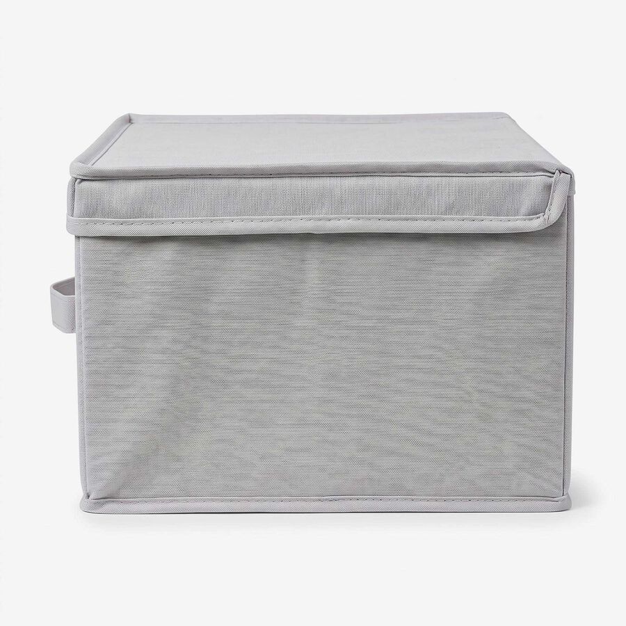 Caja de almacenaje con tapa de textil blanco Nube 39x29x19cm
