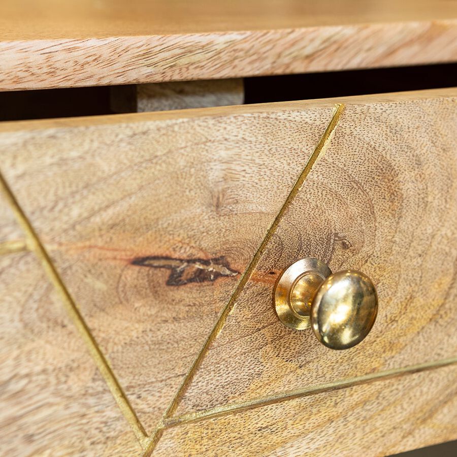 Escritorio de madera de mango 115x40x82cm Clau&Chloe