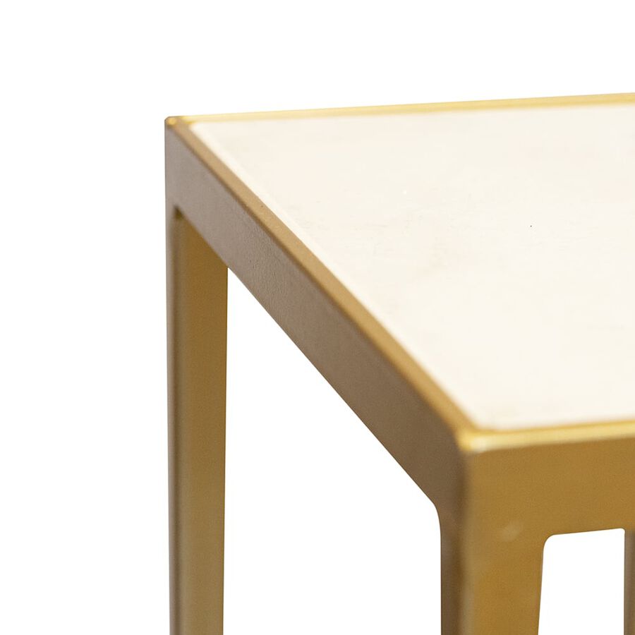 Mesa dorada sobre m&aacute;rmol 46x25x64cm Clau&Chloe