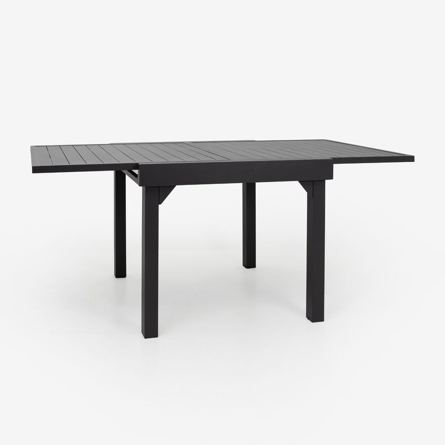 Mesa de jard&iacute;n extensible de aluminio gris oscuro Paros 90/180x90x75cm