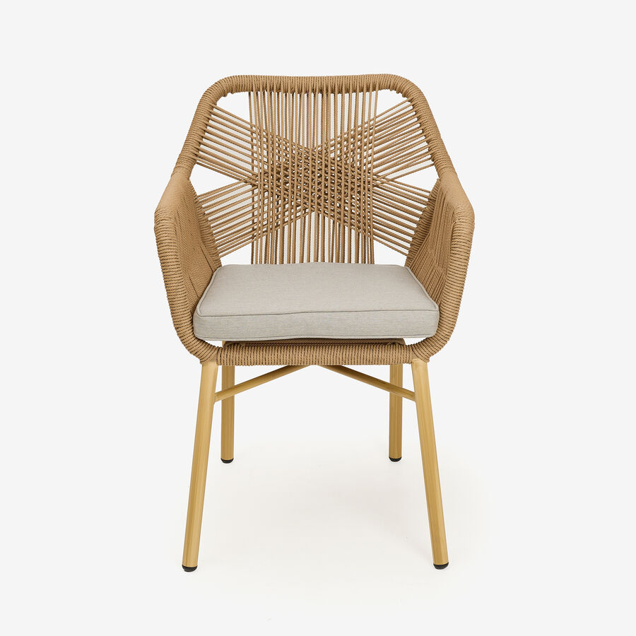 Silla de jard&iacute;n de aluminio y rat&aacute;n sint&eacute;tico Cassis 57x65x83cm