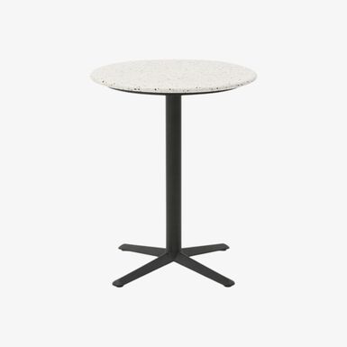 Mesa auxiliar de jardín de piedra blanca Nilo Ø60x72cm