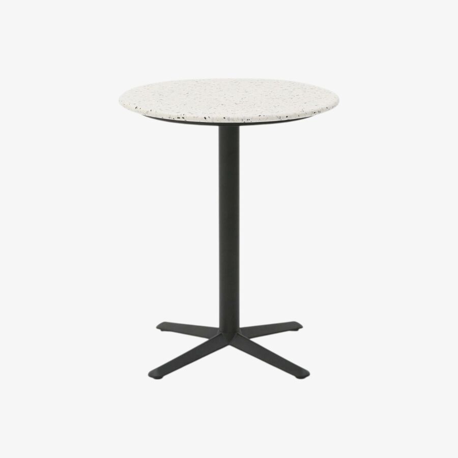 Mesa auxiliar de jardín de piedra blanca Nilo Ø60x72cm