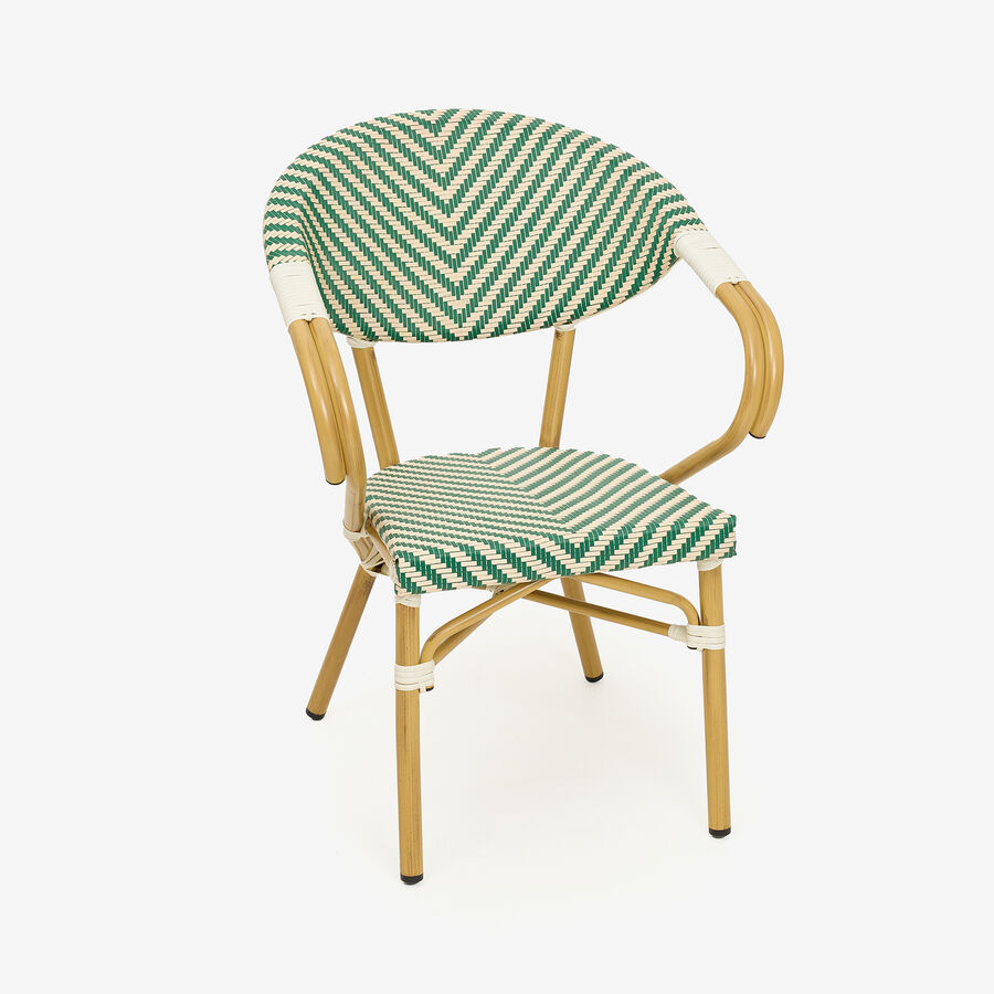 Silla de jardín bistro de textilene verde Sena 58x61x82cm