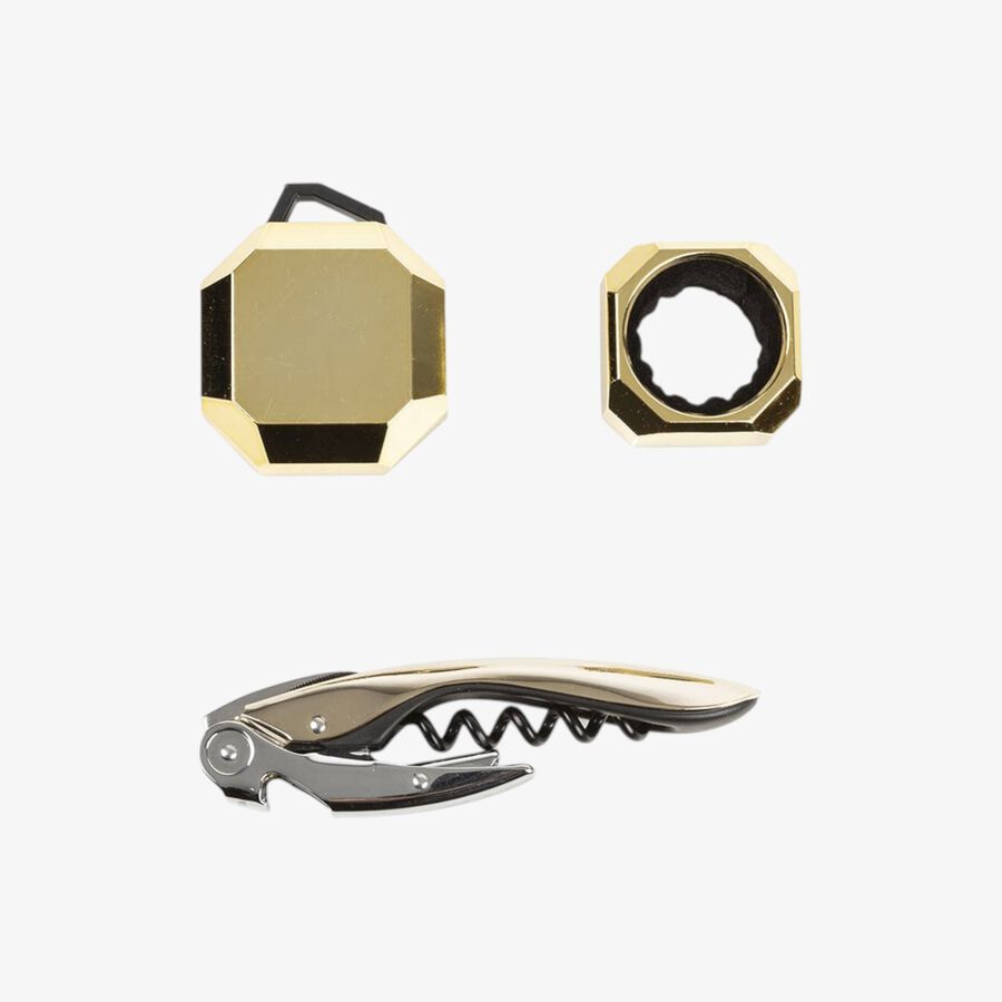 Set de 3 piezas de vino dorado