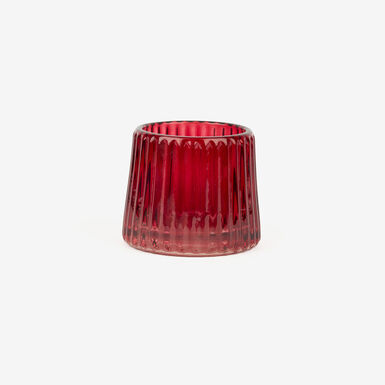 Candelabro de vidrio rojo