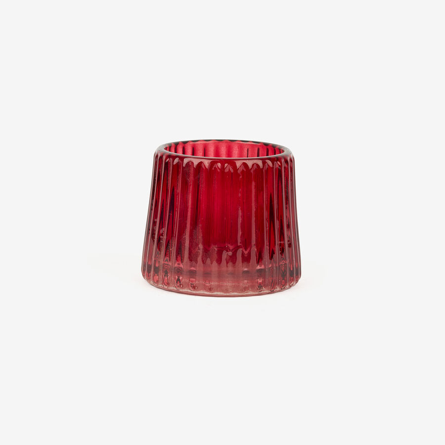 Candelabro de vidrio rojo