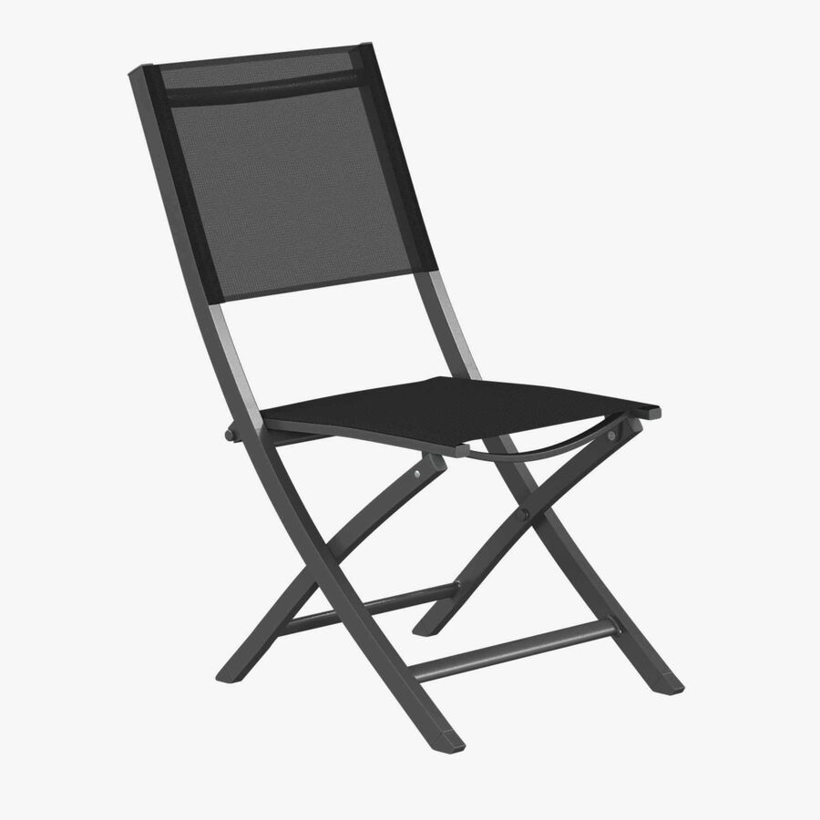 Set de 4 sillas de jard&iacute;n plegables de aluminio grafito Essor 45x57x90cm