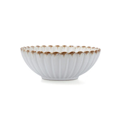 Bol con relieve beige de porcelana Cremier &Oslash;14x5,2cm