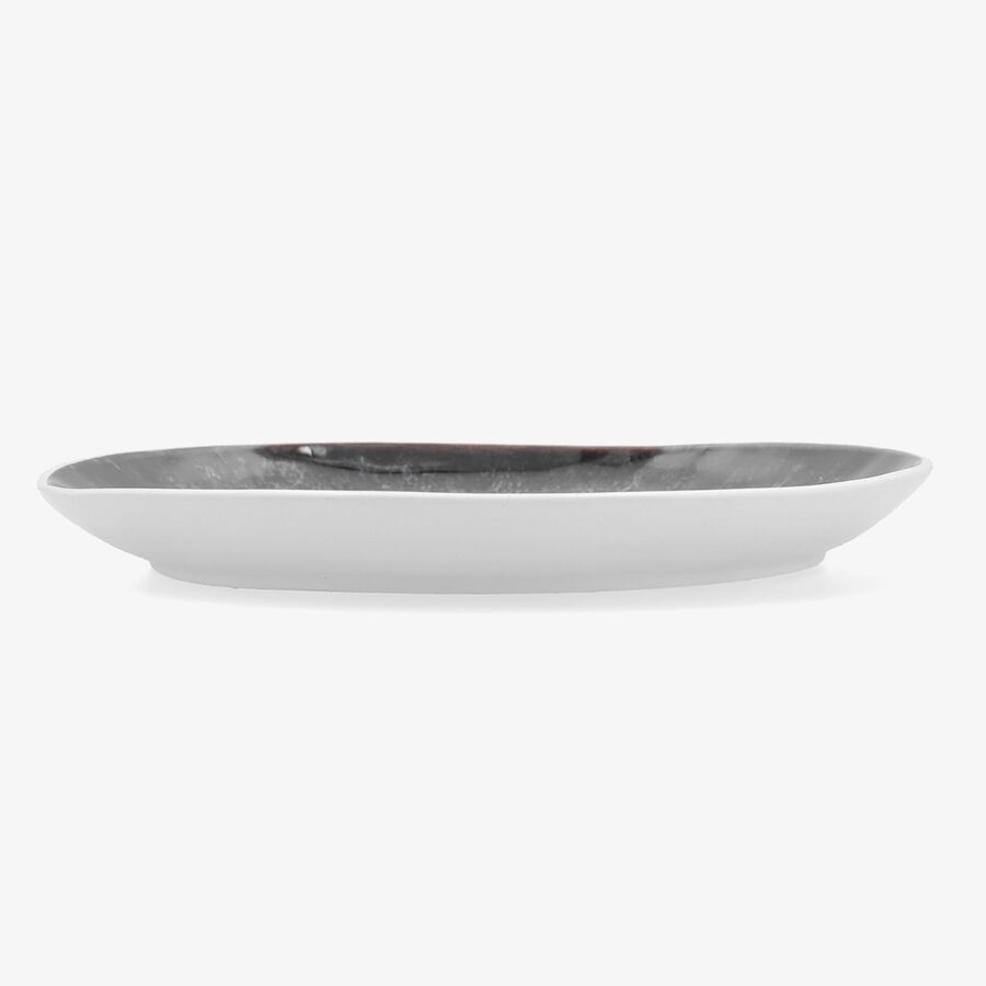 Plato llano marr&oacute;n de porcelana Nero &Oslash;26,5cm