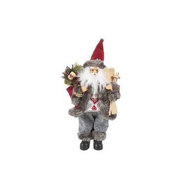 Figura decorativa Santa Claus rojo Esquís 30cm