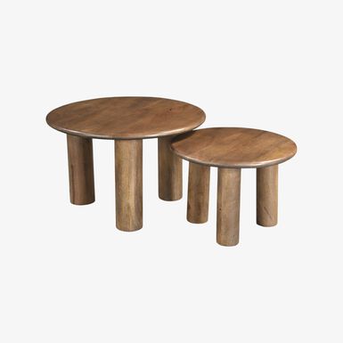 Set de 2 mesas auxiliares de madera Munich Ø60/45cm Clau&Chloe