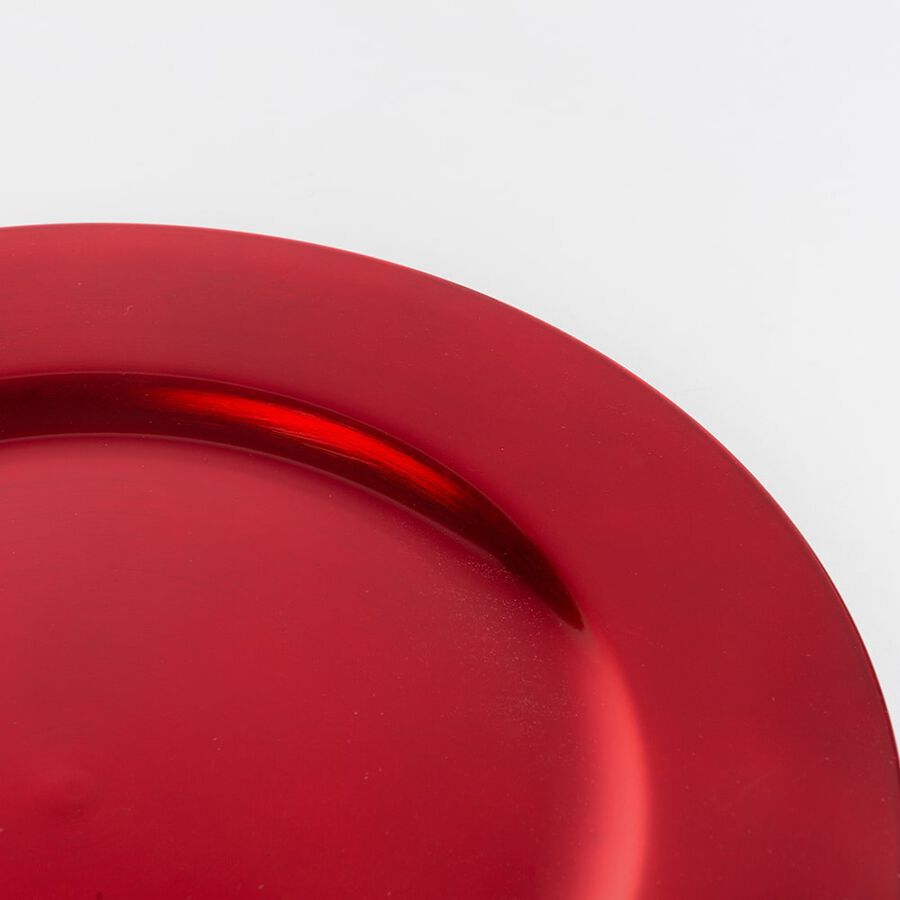 Bajo plato de pl&aacute;stico rojo &Oslash;33cm