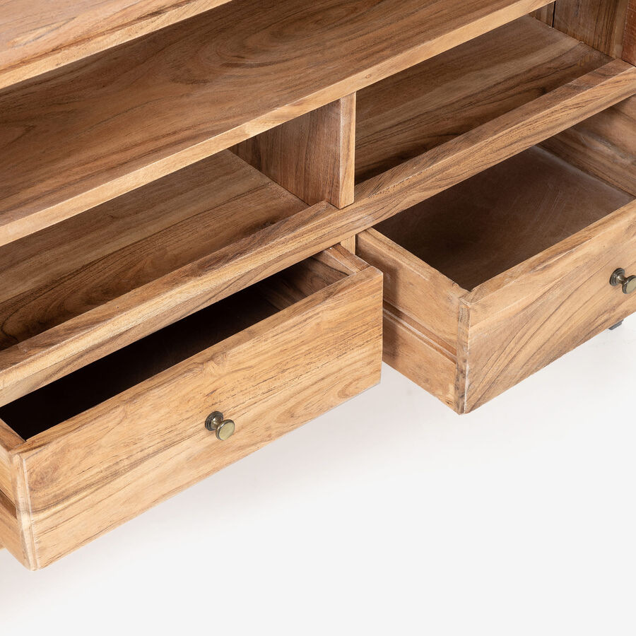 Mueble TV de madera de acacia Tempere 120x40x60cm