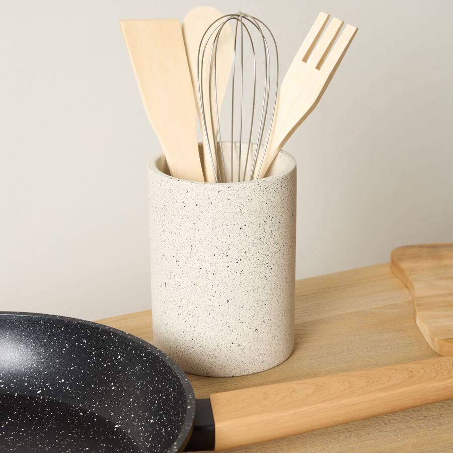 Set de portautensilios efecto piedra &Oslash;10x23cm