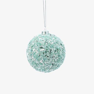 Bola de Navidad de lentejuelas azul 8cm