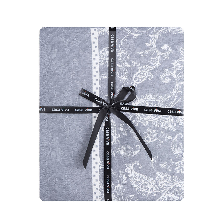 Mantel de algodón Jacquard Gris 150x150cm