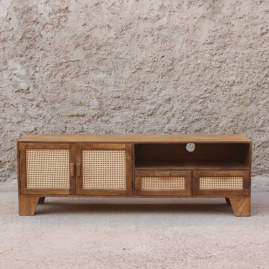 Mueble de televisión de madera de mango Merlín 175x45x57cm Clau&Chloe