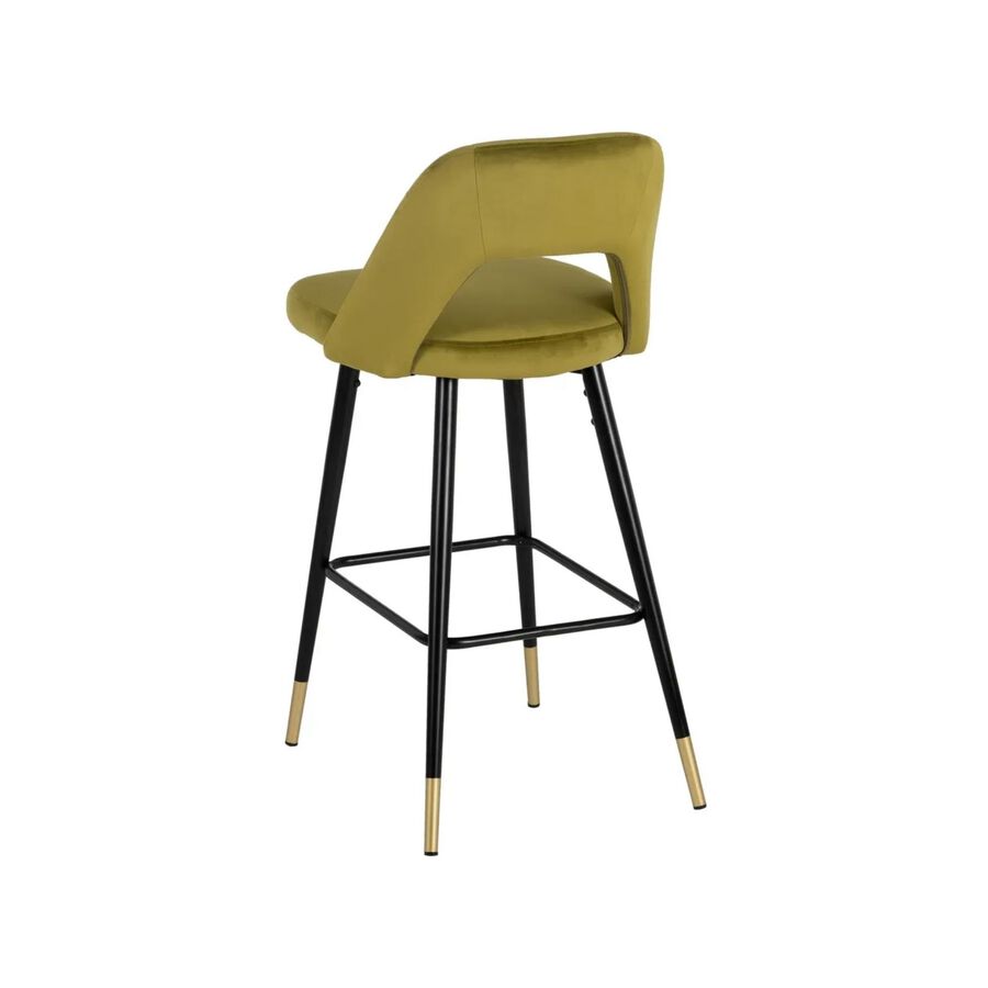 Set de 2 taburetes altos velvet verde Mayah 43x47x105cm