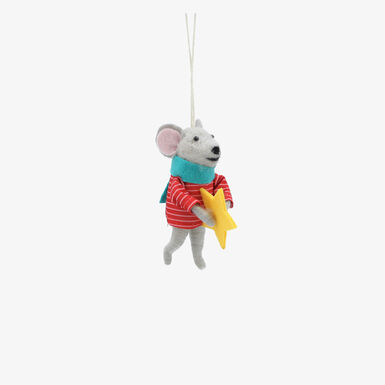 Adorno colgante de rat&oacute;n de fieltro 12cm