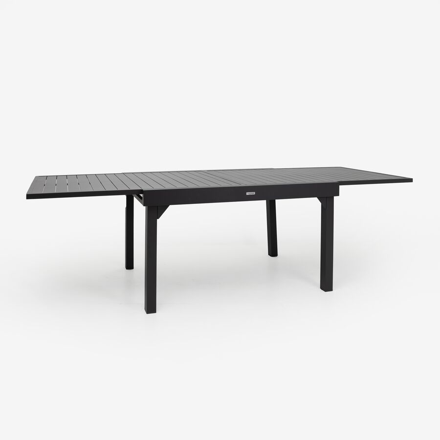 Mesa de jard&iacute;n extensible de aluminio gris Flamin 135/270x90cm