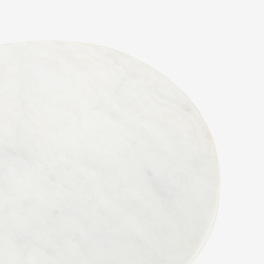 Mesa auxiliar de m&aacute;rmol blanco Kern &Oslash;35x61cm Clau&Chloe