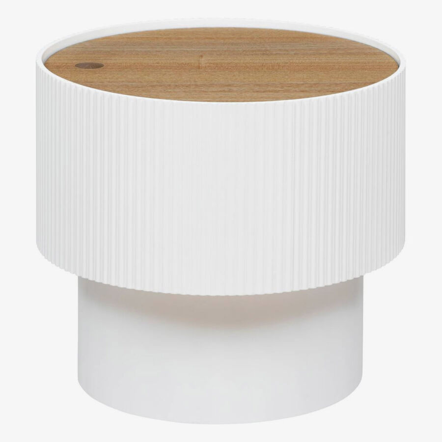 Mesa auxiliar blanca de madera Oria 