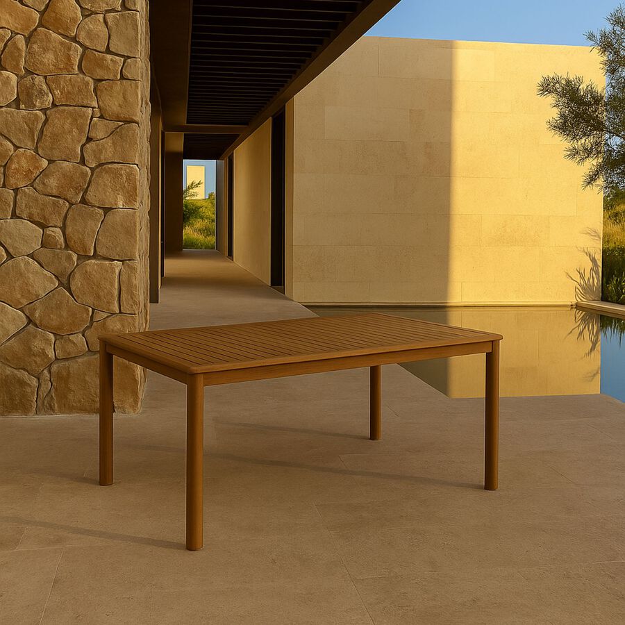 Mesa de jardín de madera de acacia Cervino 210x100x77cm