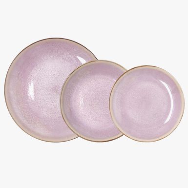 Vajilla de 12 piezas de porcelana rosa Blush