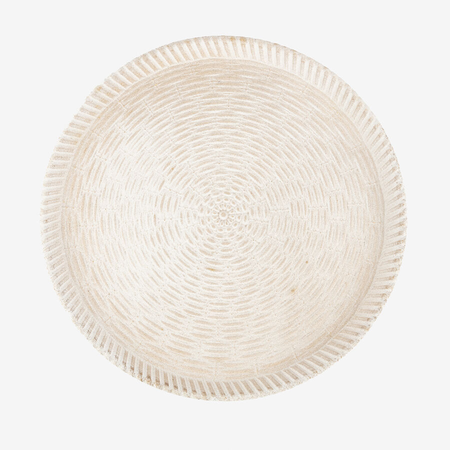 Centro de mesa de madera beige Ø29,5cm