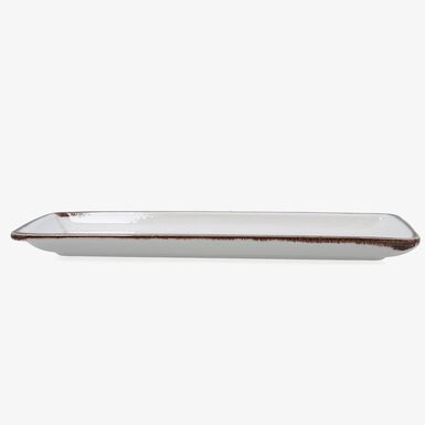 Bandeja rectangular blanca de porcelana Pietra 34x16cm